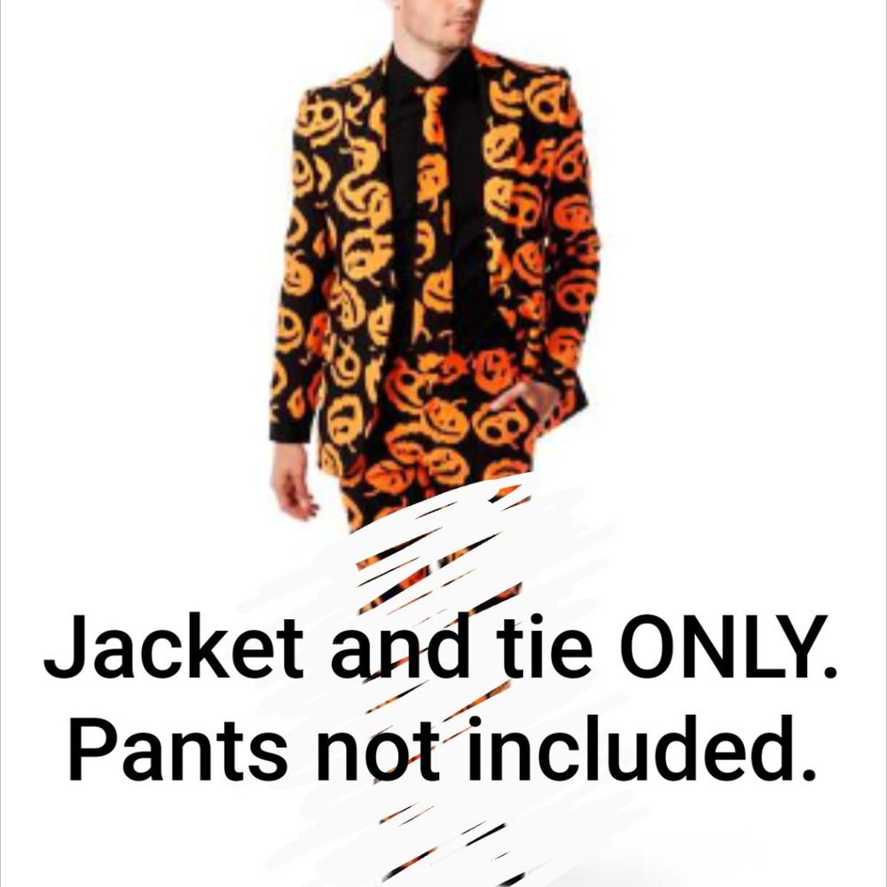 David Pumpkins Costume Jacket & Tie ONLY, Size L, New